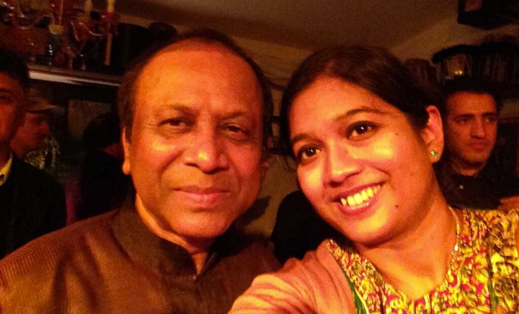 Mouli Chakrabarti with sitar maestro Ustad Shahid Parvez Khan